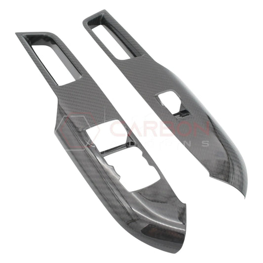 Real Carbon Fiber Window Switch Control Trim Covers V2 for 2024+ Ford Mustang