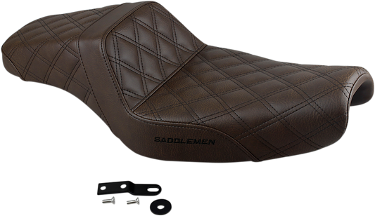 SADDLEMEN Step-Up Seat - Full Lattice Stitch - Brown - XL 807-11-175BR