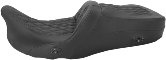 SADDLEMEN Roadsofa Seat - without Backrest - Full Lattice Stitch - Heated - '08-'23 FLH 808-07B-182HCT