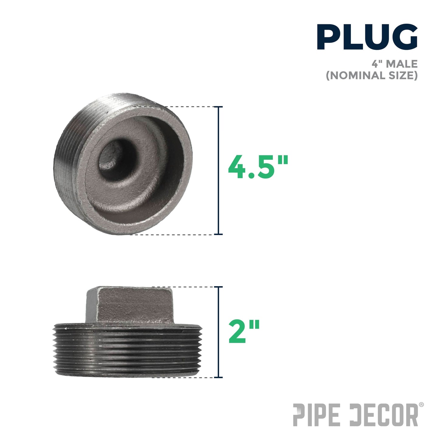 4 in. Black Plug