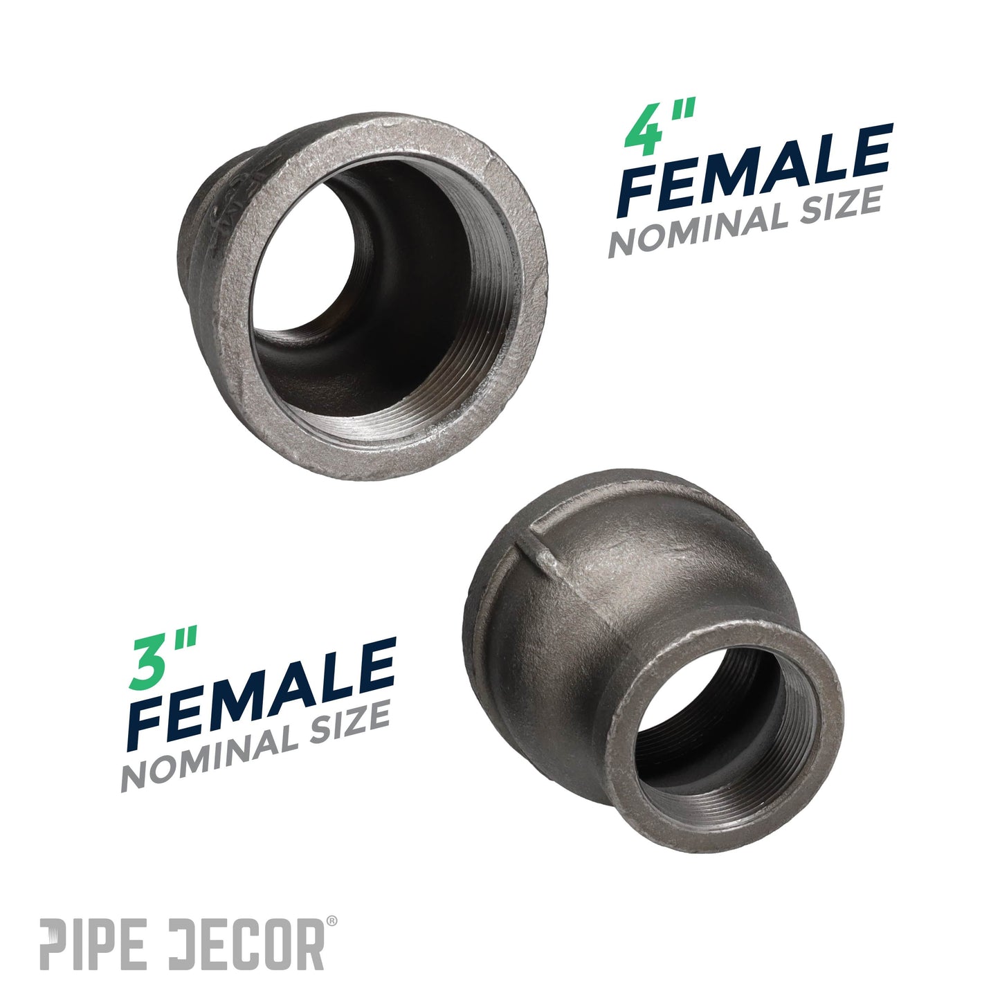 4 in. x 3 in. Black Reducing Coupling