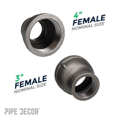 4 in. x 3 in. Black Reducing Coupling