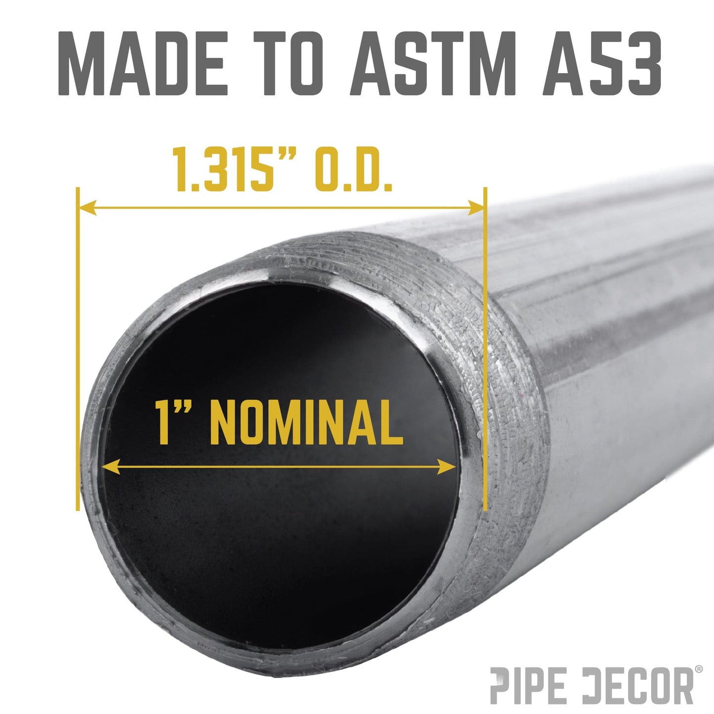 1 in. x 14 in. Black Pipe