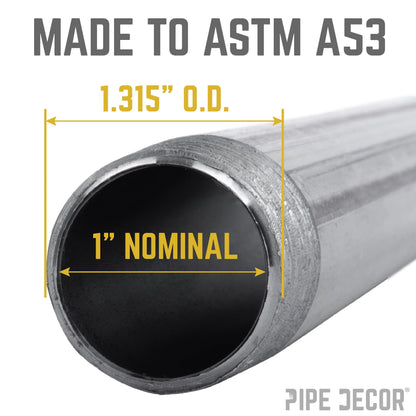 1 in. x 18 in. Black Pipe