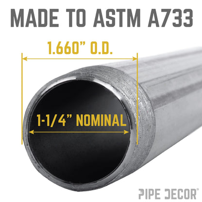 1 1/4 in. x 12 in. Black Pipe