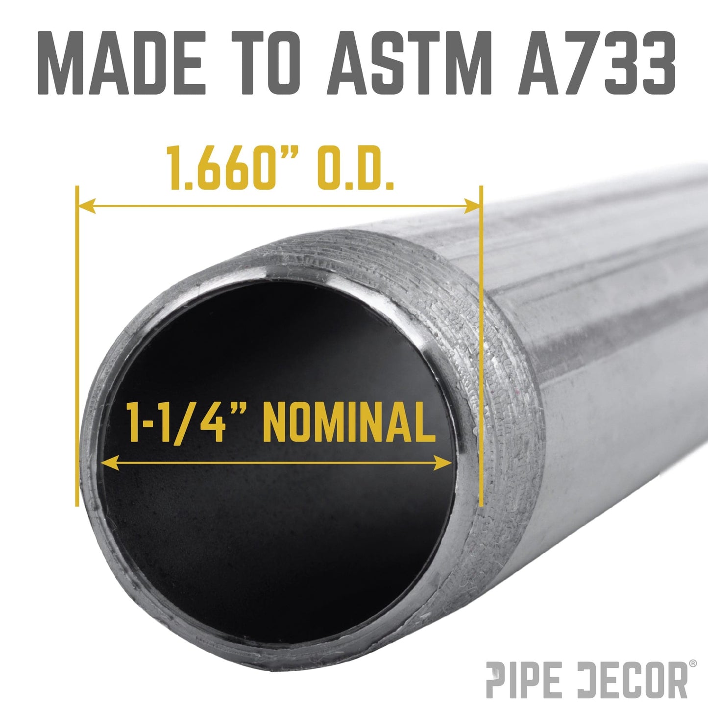 1 1/4 in. x 2 in. Black Pipe