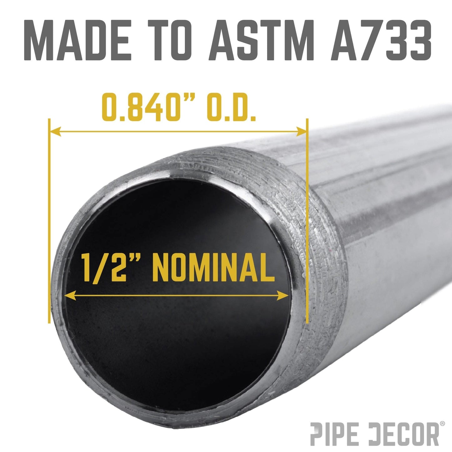 1/2 in. x 8 in. Black Pipe