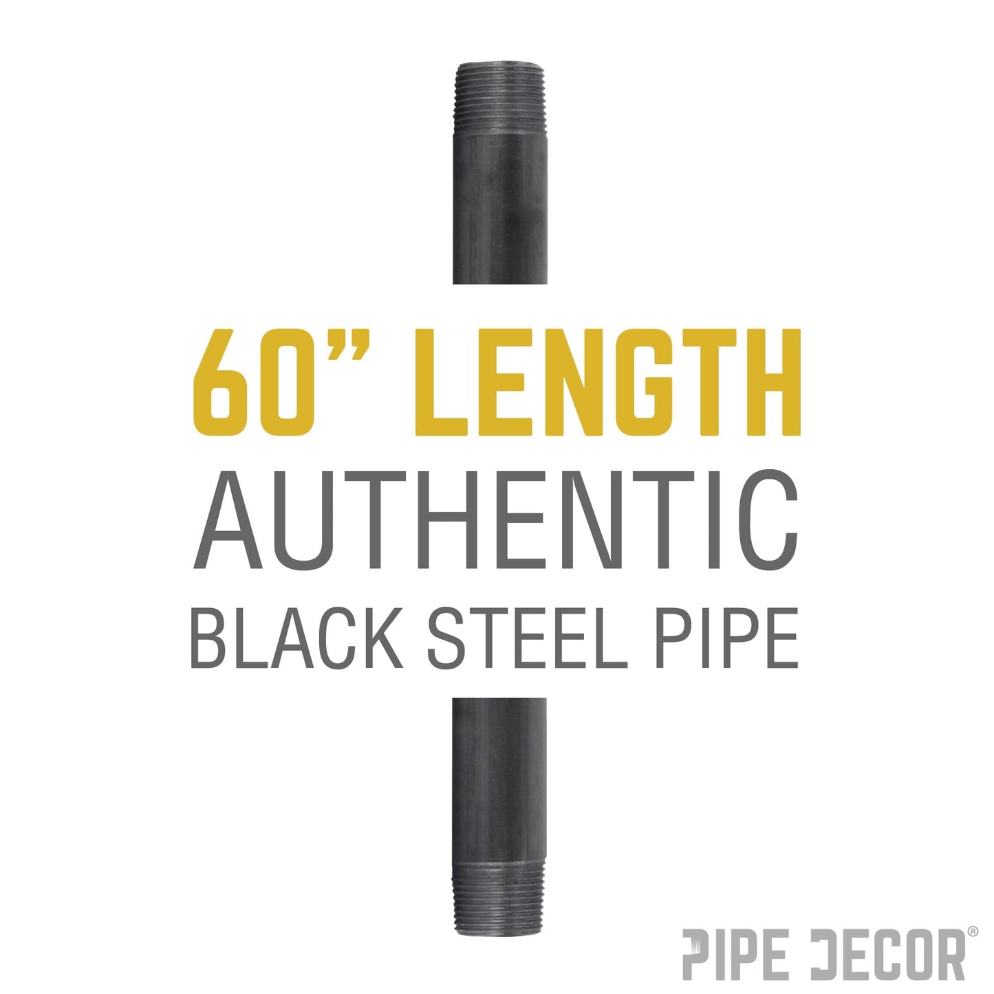 2 in. x 60 in. Black Pipe