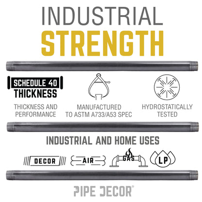 3/4 in. x 1 1/2 in. Black Pipe