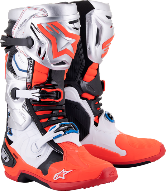 ALPINESTARS Limited Edition Vision Tech 10 Boots - Black/White/Silver/Red - US 10 2010020-1283-10