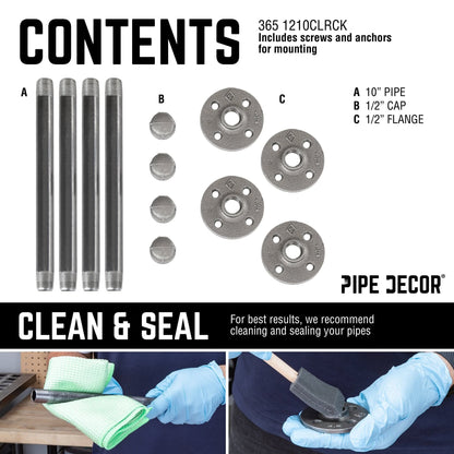 1/2 in. x 10 in. Clothing Hanging Bracket Kit, 4-Pack
