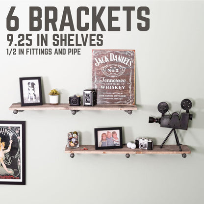 1/2 in. x 10 in. Shelf Bracket Kit, 6 Pack