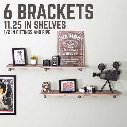 1/2 in. x 12 in. L Shelf Bracket Kit, 6 Pack