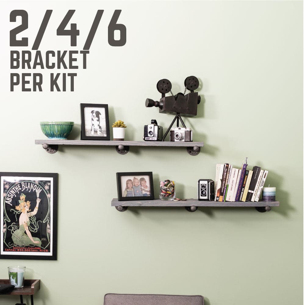 1/2 in. x 12 in. L Shelf Bracket Kit, 6 Pack