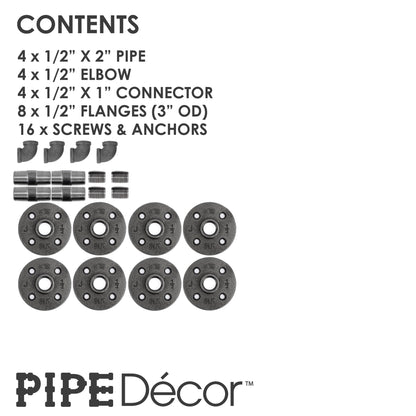 1/2 in. x 3.75 in. Double Flange Shelf Bracket, 4 Pack