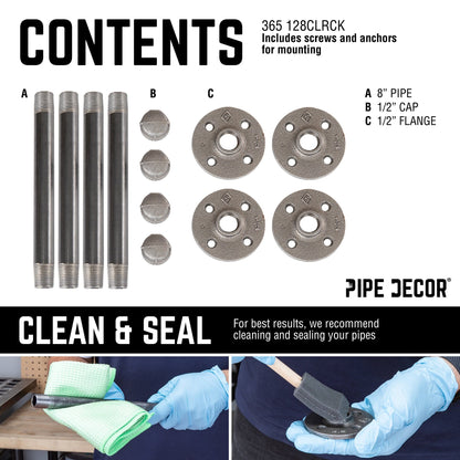 1/2 in. x 8 in. Clothing Hanging Bracket Kit, 4-Pack