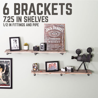 1/2 in. x 8 in. Shelf Bracket Kit, 6 Pack