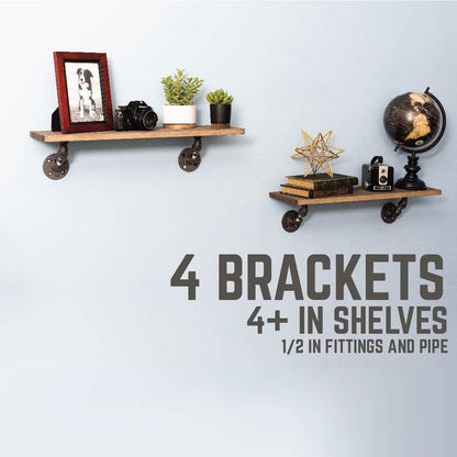 1/2 in. x 2 in. Double Flange Angled Bracket Kit, 4 Pack