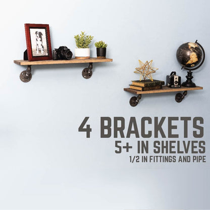1/2 in. x 3 in. Double Flange Angled Bracket Kit, 4 Pack