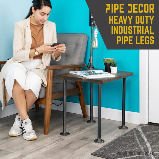 ¾ in. x 18 in. Round Flange Pipe Table Legs - 4 Pack