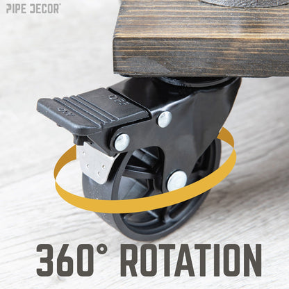 Mounted Swivel Caster Wheels for Wood Furniture with Locking Mechanism (4-Pack)