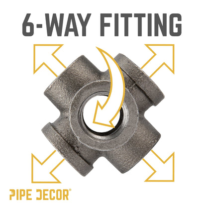 3/4 in. Black 6-Way Fitting