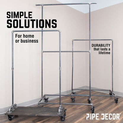 82 in. Rolling Double Rod Clothing Rack