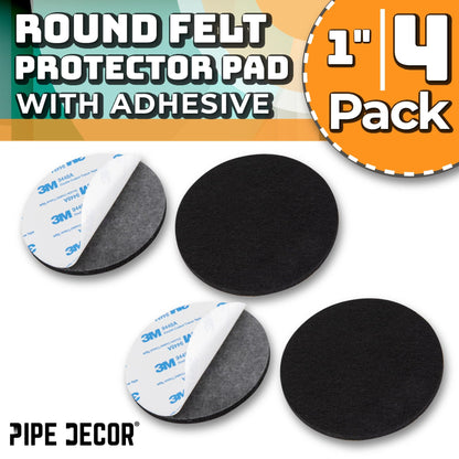 Heavy Duty Round Felt Pad for 1 in. Pipe Floor Flange, 3.5 in. Diameter (4-Pack)