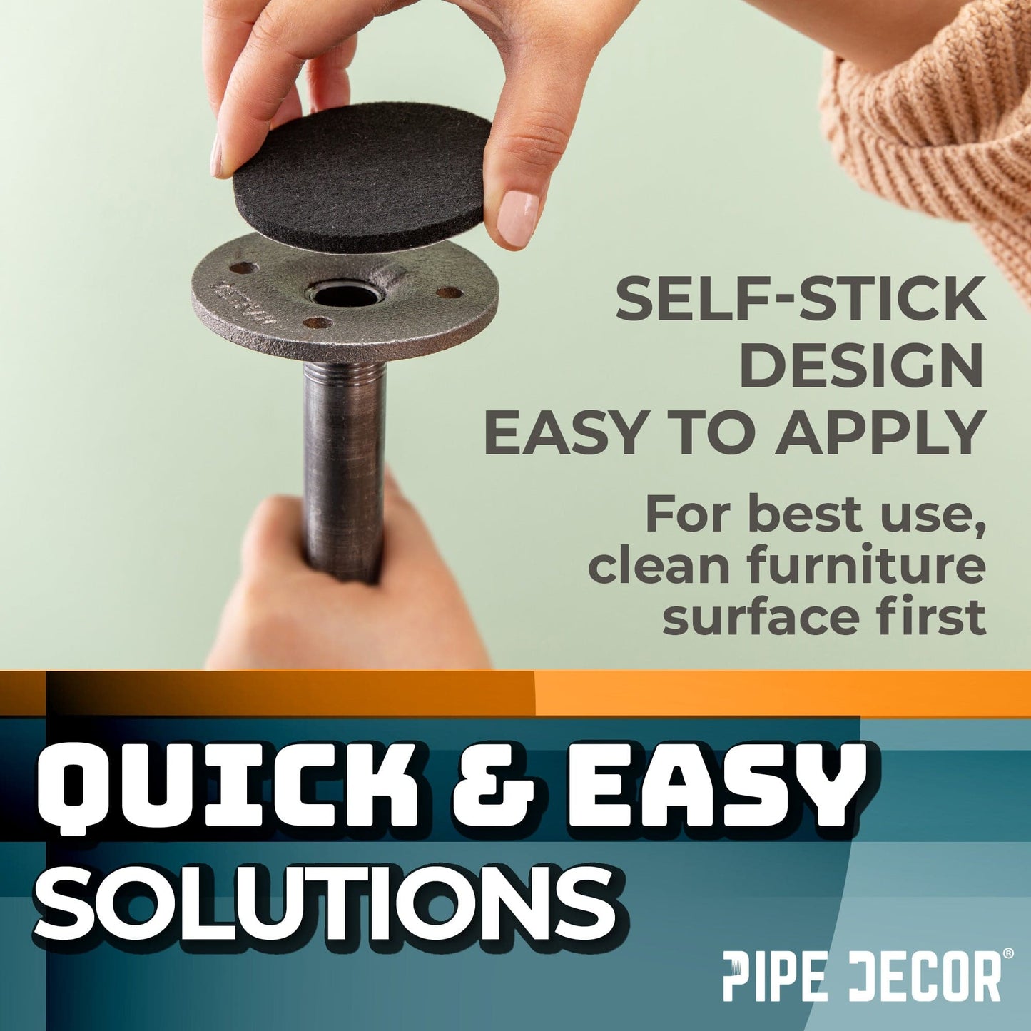 Heavy Duty Round Felt Pad for 1/2 in. Pipe Floor Flange, 2.75 in. Diameter (4-Pack)