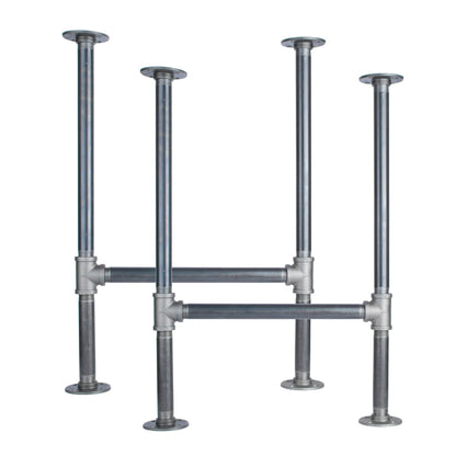 1 in. Heavy Duty H Round Flange Pipe Legs, for Restore Wood Dining Tabletops