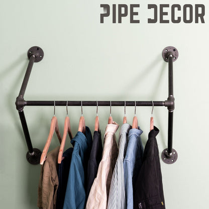 24 in. Quad-Flange Wall Mounted Clothing Rack By PIPE DECOR