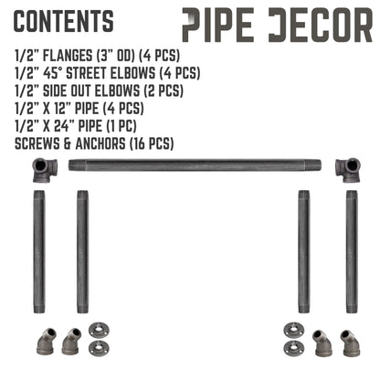 24 in. Quad-Flange Wall Mounted Clothing Rack By PIPE DECOR