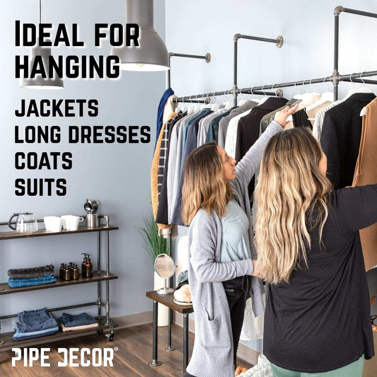 76.375 in. Wall Mounted Clothing Rack, Double