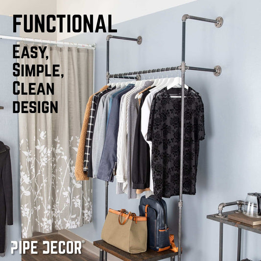 41 in. Wall Mounted Clothing Rack, Single
