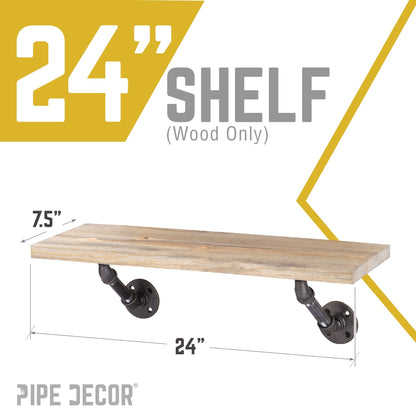 RESTORE Driftwood Tan 24 in. Wood Shelf (Wood Only)