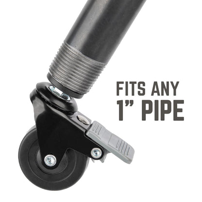 Swivel Caster Wheels for 1" Pipe (4-Pack)