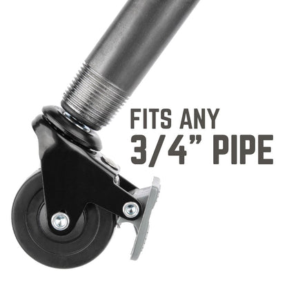 Swivel Caster Wheels for ¾" Pipe (4-Pack)