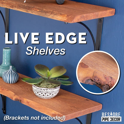 RESTORE Sunset Cedar 24 in. Live Edge Wood Shelf (Wood Only)