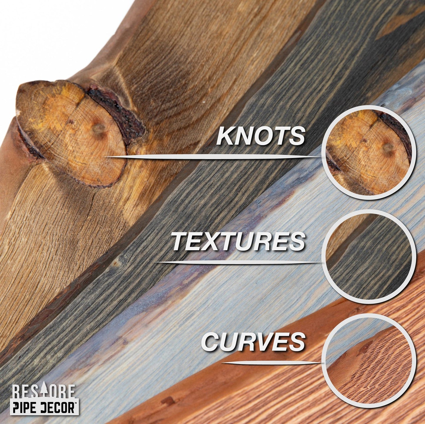 RESTORE Sunset Cedar 24 in. Live Edge Wood Shelf (Wood Only)