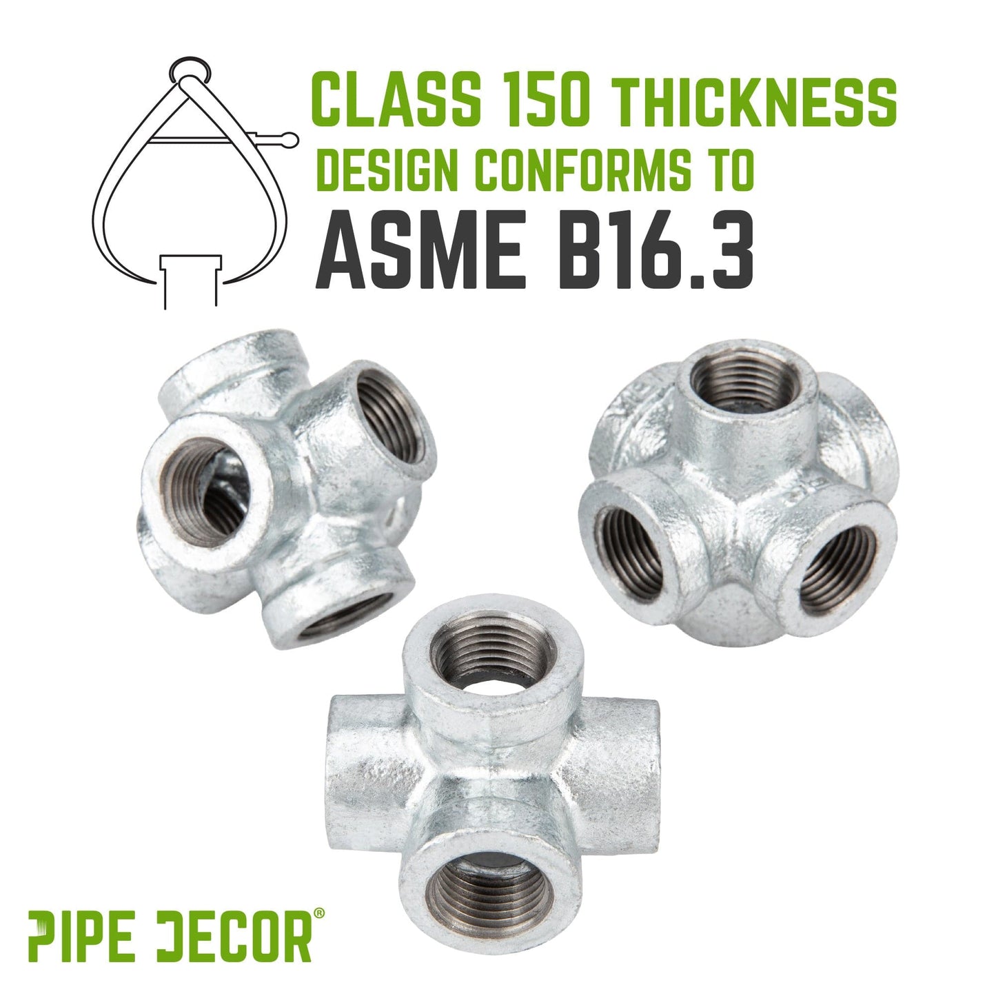 1/2 in. Galvanized 6-Way Fitting