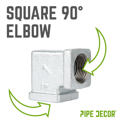 1 in. Galvanized Square 90 Degree Elbow