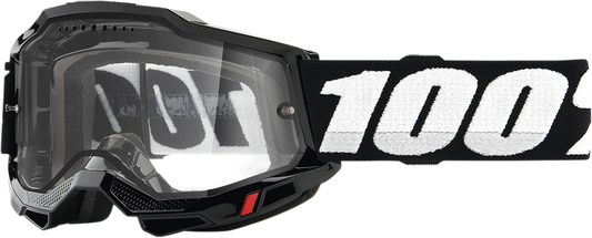 100% Accuri 2 Enduro MTB Goggles - Black - Clear 50016-00001