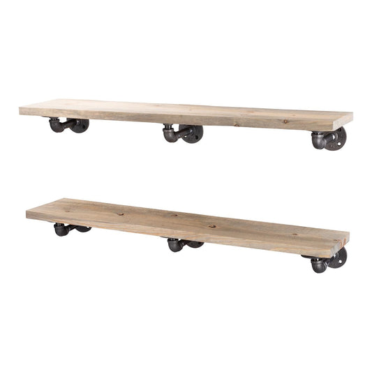 RESTORE Driftwood Tan 36 in. Shelves with L-Shaped Brackets
