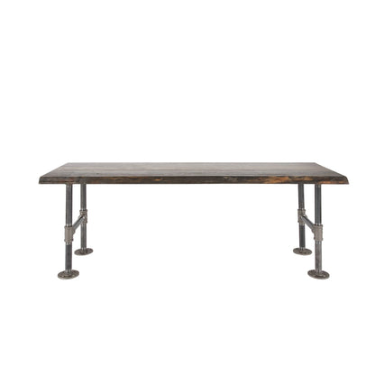 RESTORE Boulder Black Solid Live Edge Wood Accent Bench