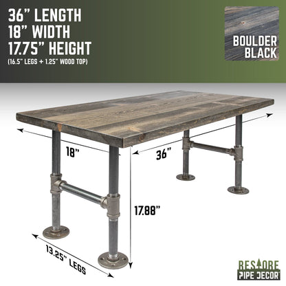 RESTORE Boulder Black Solid Wood Coffee Table
