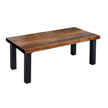 Skyline Boulder Black Solid Wood Coffee Table with 12 in. High-Rise Legs
