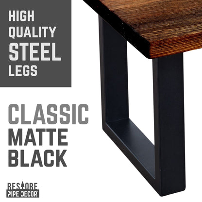 Skyline Boulder Black Solid Wood Coffee Table with 12 in. Landscape Legs