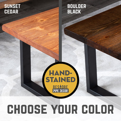 Skyline Sunset Cedar Solid Wood Coffee Table with 12 in. Landscape Legs
