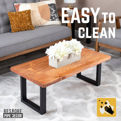 Skyline Sunset Cedar Solid Wood Coffee Table with 12 in. Landscape Legs
