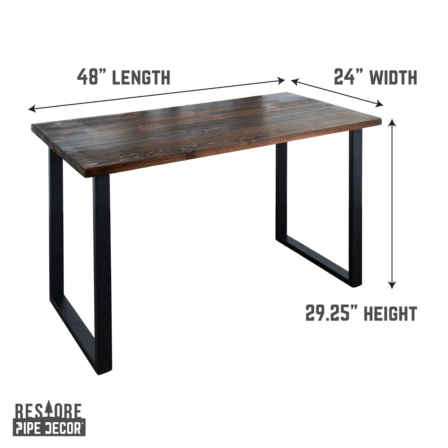 Skyline Trail Brown Solid Wood Desk with 28 in. Landscape Legs